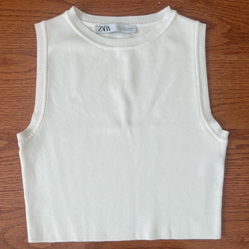 white zara top